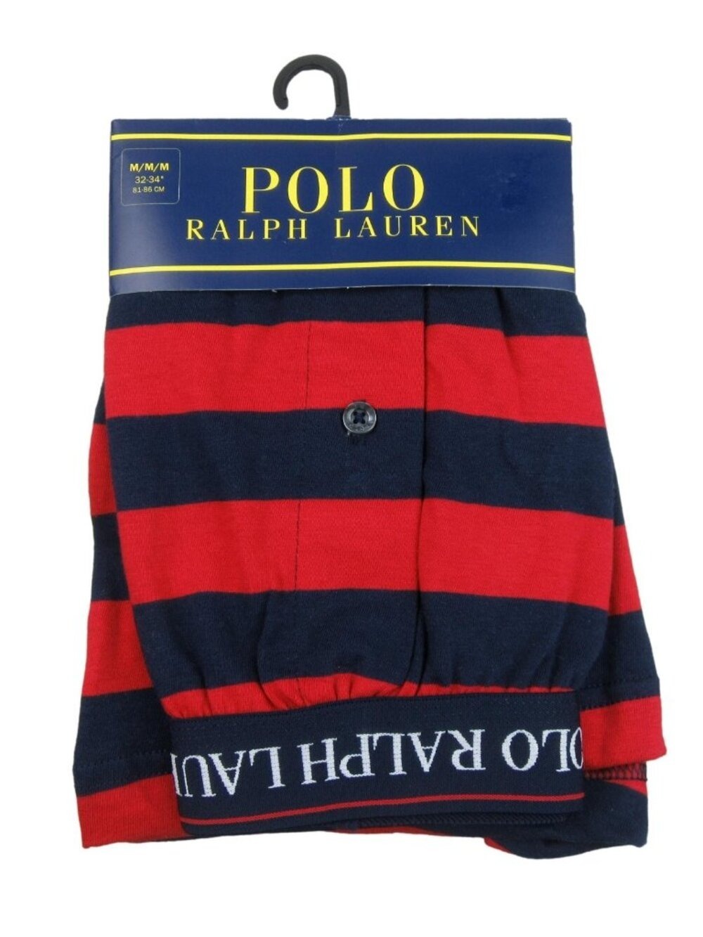 Polo Ralph Lauren Boxer Briefs Men's Size Medium Red Navy Striped NEW